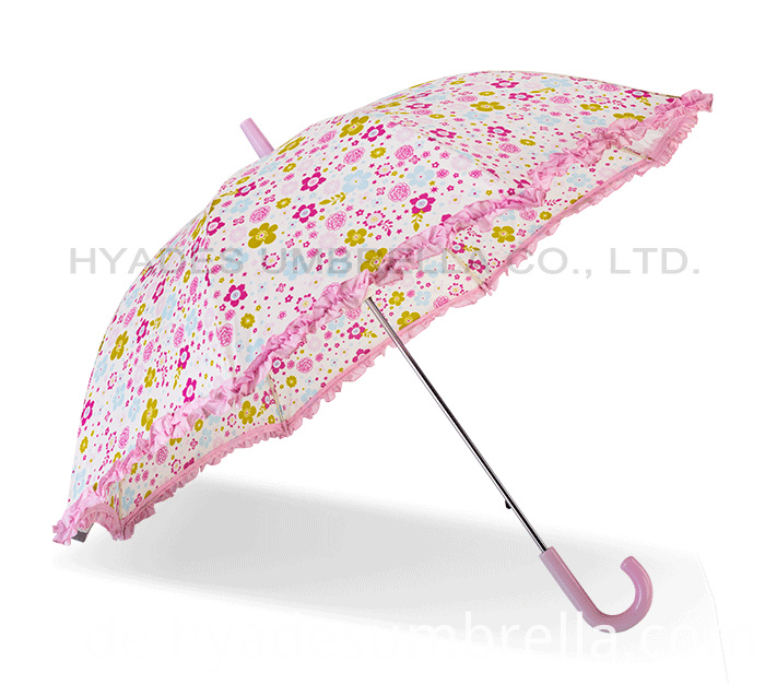 Rüschen-Spitze-reflektierender Kindersicherheits-offener Regenschirm Ruffle Lace Reflective Kids Safety Open Umbrella